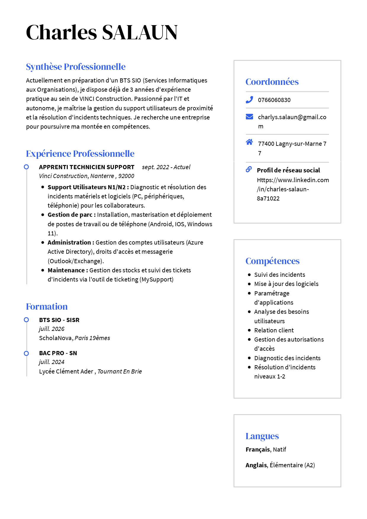 Mon CV - Charles SALAUN